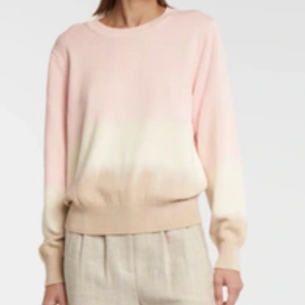 Veronica Beard Nikasha Tie Dye Ombré Cotton Pullover Sweater Medium